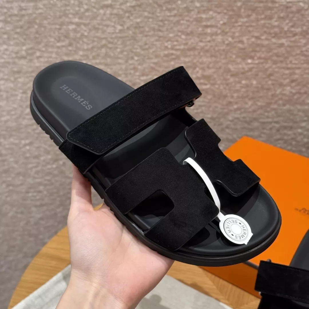 에르메스 쉬프레 샌들 스웨이드 블랙 상세 이미지 10