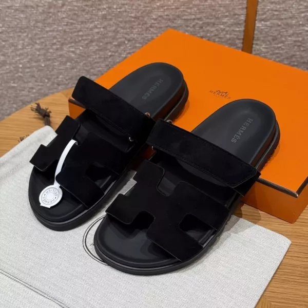 에르메스 쉬프레 샌들 스웨이드 블랙