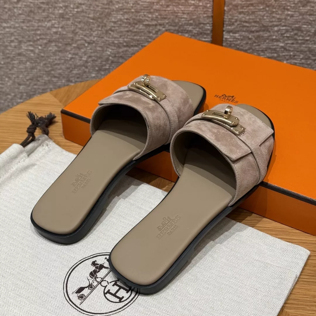 에르메스 켈리 버클 스트랩 슬리퍼 샌드 상세 이미지 4