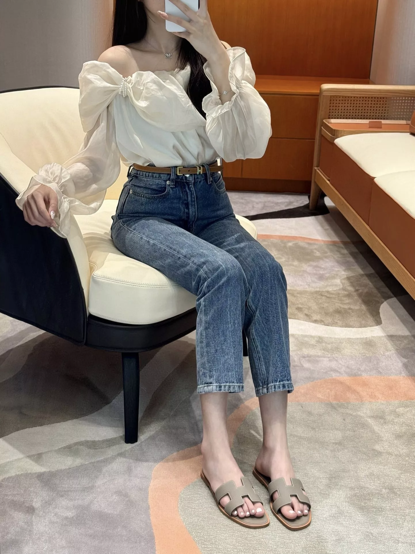 에르메스 오란 H 컷아웃 슬리퍼 상세 이미지 19