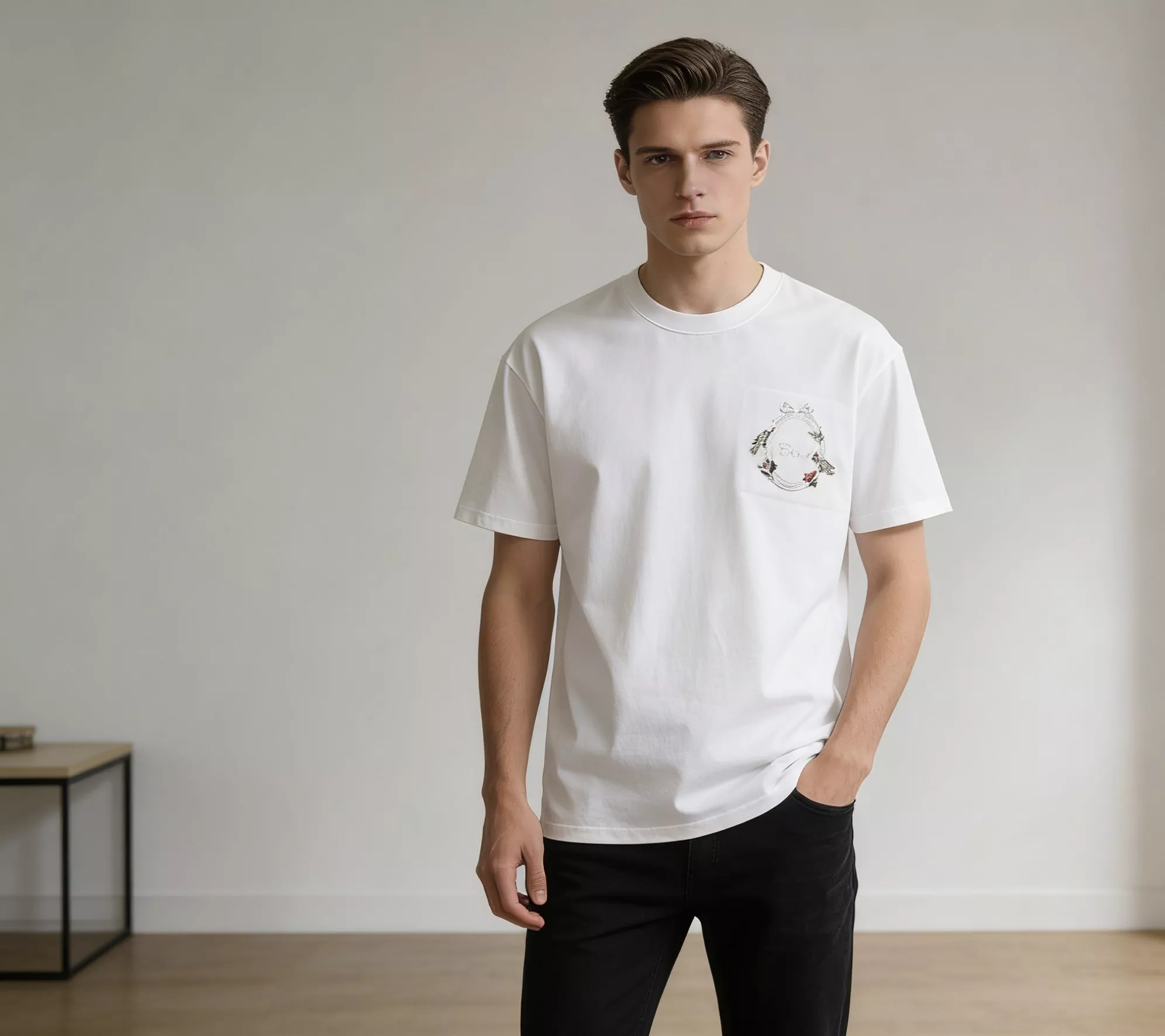 디올 플라워 자수 반소매 티셔츠 상세 이미지 22
