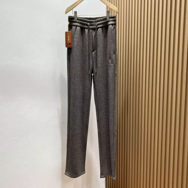 로로피아나 레터 자수 울 밴딩 팬츠