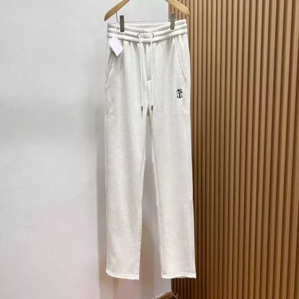 브루넬로쿠치넬리 레터 자수 기모 밴딩 조거 팬츠