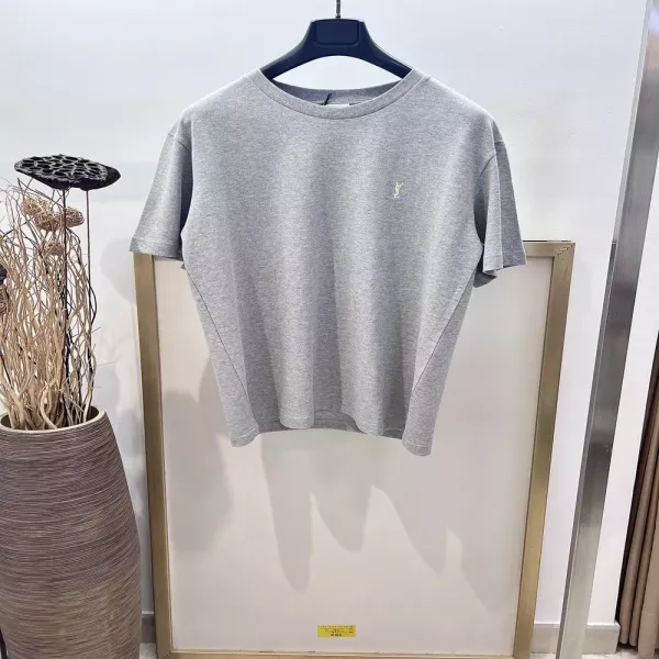 입생로랑 카상드르 자수 코튼 피케 반팔 카라 티셔츠