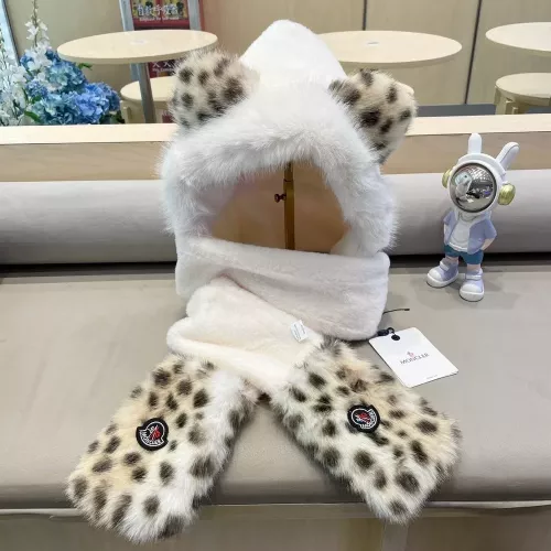 몽클레어 레오파드 곰귀 퍼 일체형 모자 세트