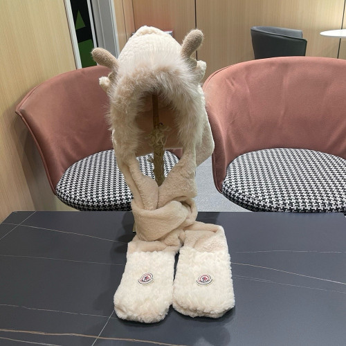 몽클레어 사슴뿔 플러시 모자·목도리·장갑 3종 세트