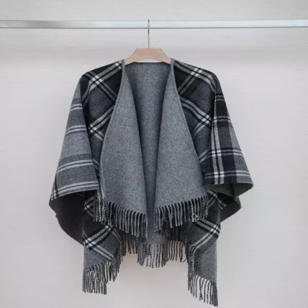 버버리 리버시블 체크 망토