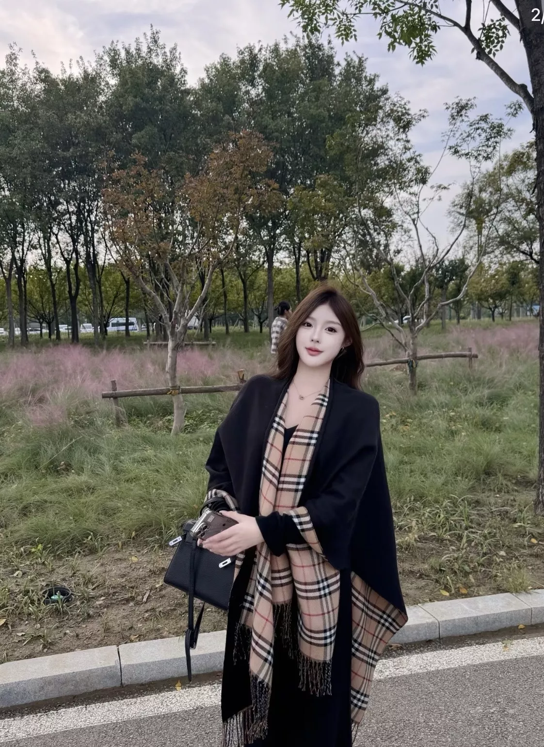 버버리 더블페이스 체크 리버서블 숄 상세 이미지 26