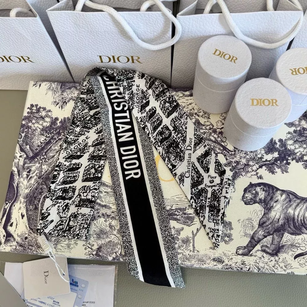 디올 파리 지도 프린트 실크 스카프