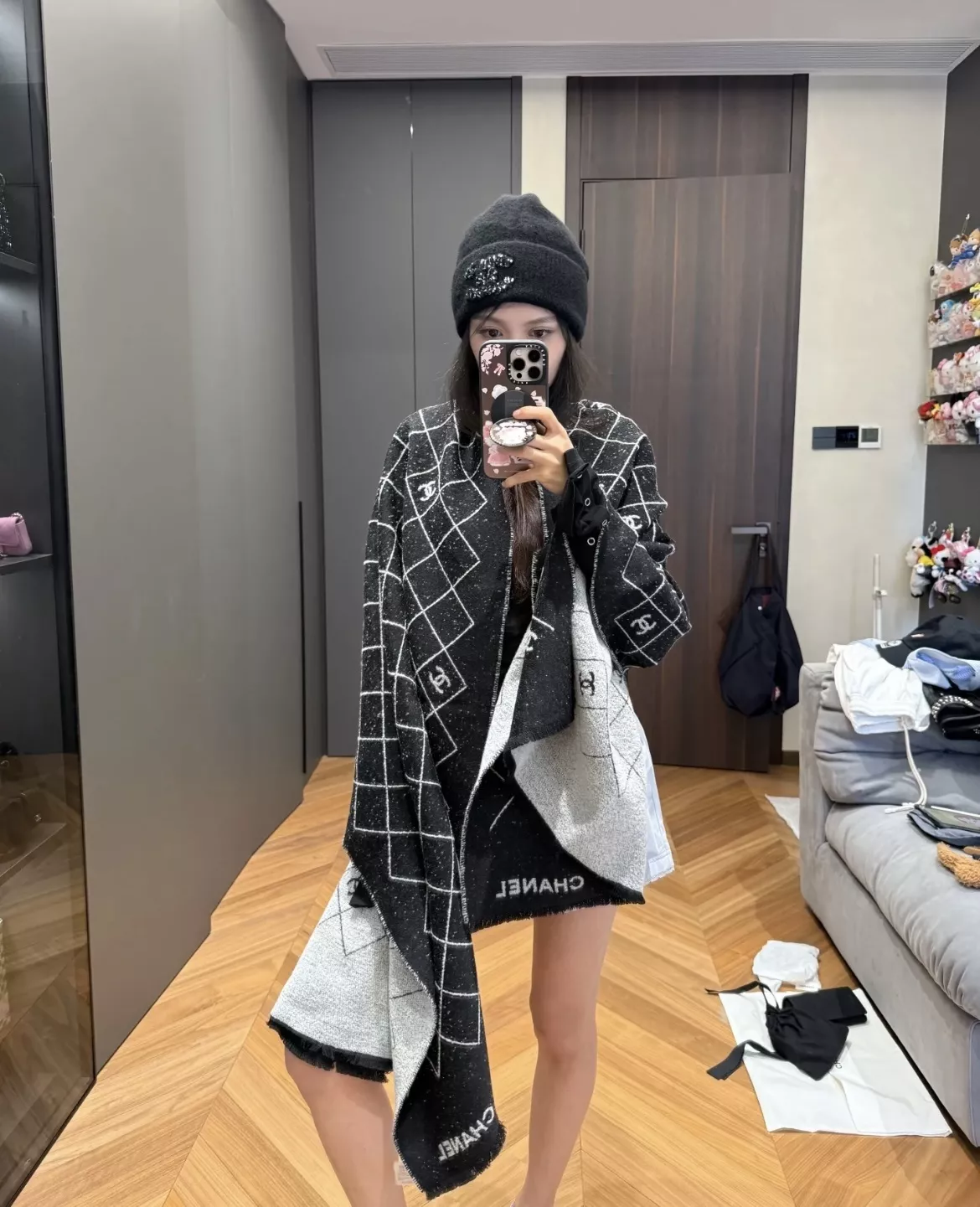 샤넬 다이아몬드 퀼팅 양면 숄 상세 이미지 31