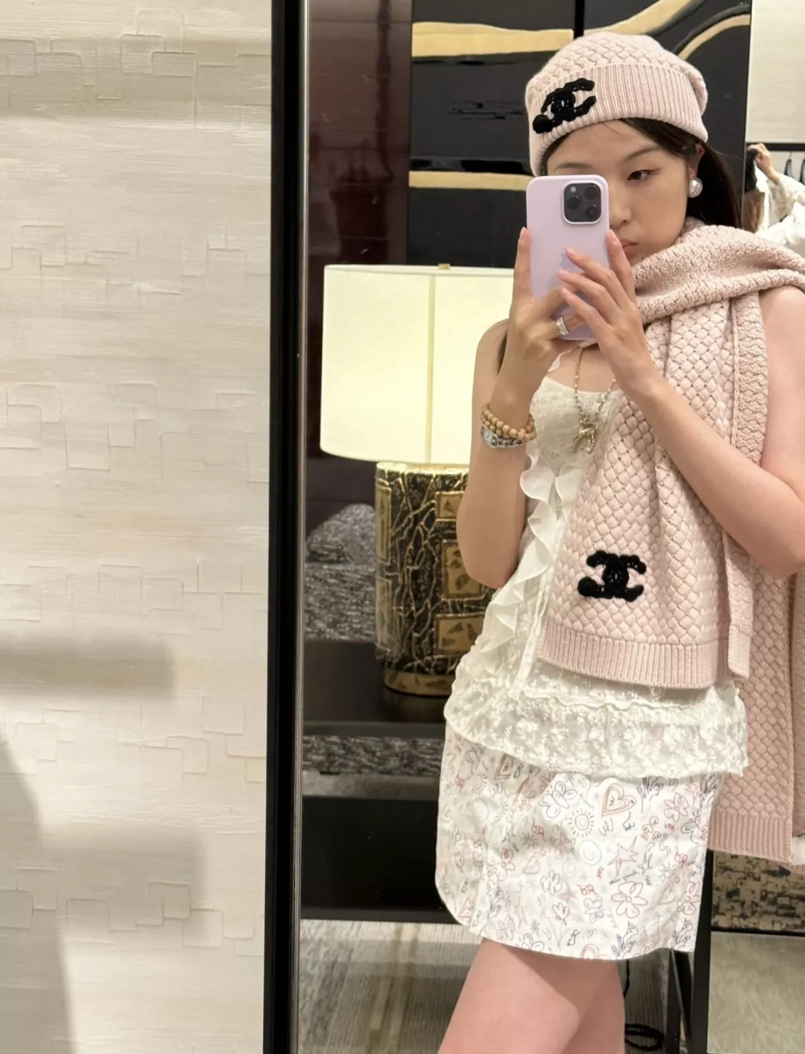 샤넬 파인애플 카멜리아 수작업 니트 스카프 상세 이미지 19