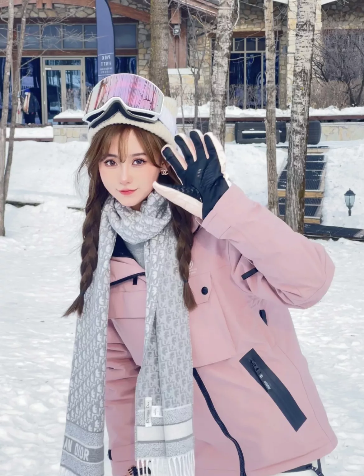 디올 오블리크 패턴 캐시미어 숄 상세 이미지 17