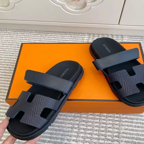 에르메스 쉬프르 벨크로 스트랩 슬리퍼