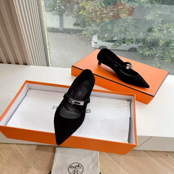 에르메스 켈리 버클 스웨이드 뮬