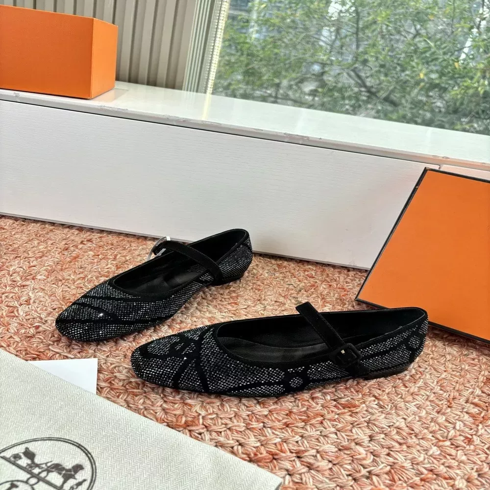 에르메스 메쉬 마리제인 플랫 샌들