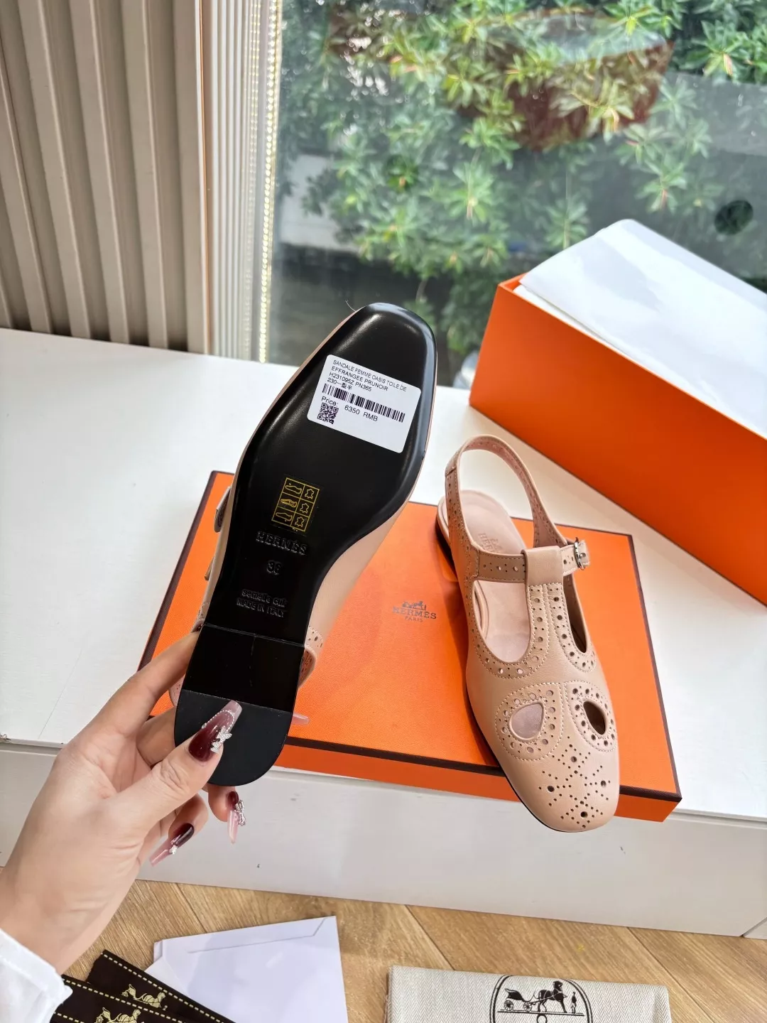 에르메스 켈리 버클 펀칭 롤엣지 메리제인 슈즈 상세 이미지 6