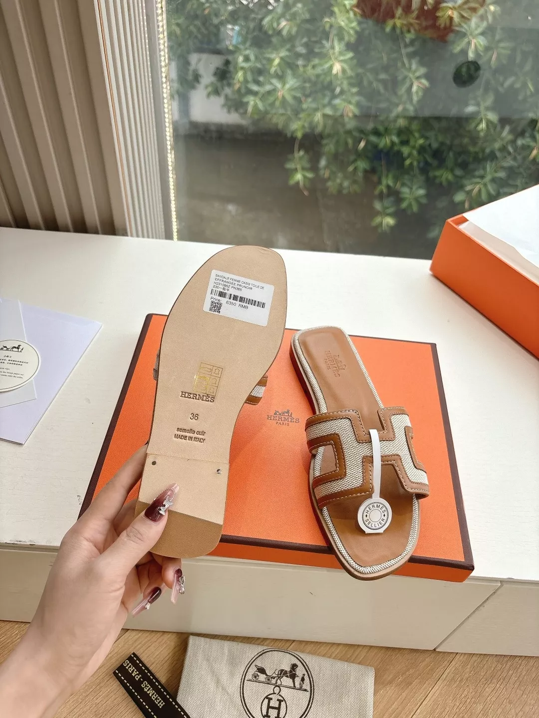에르메스 켈리 락 메탈 버클 레더 슬리퍼 상세 이미지 6