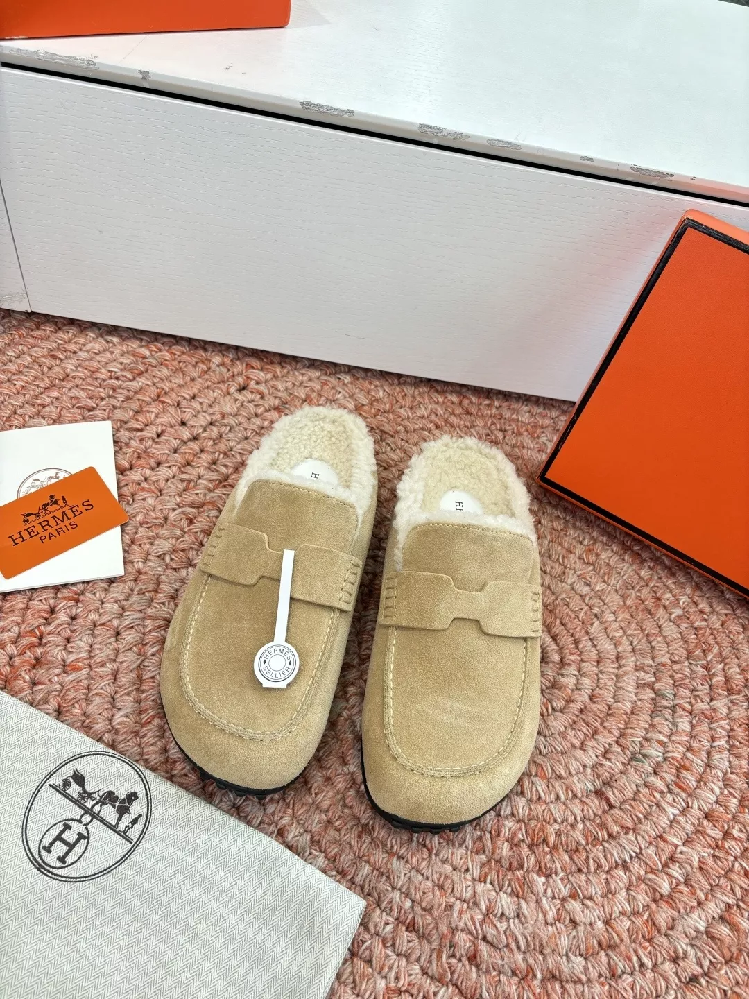 에르메스 H 버클 퍼 슬리퍼 상세 이미지 1