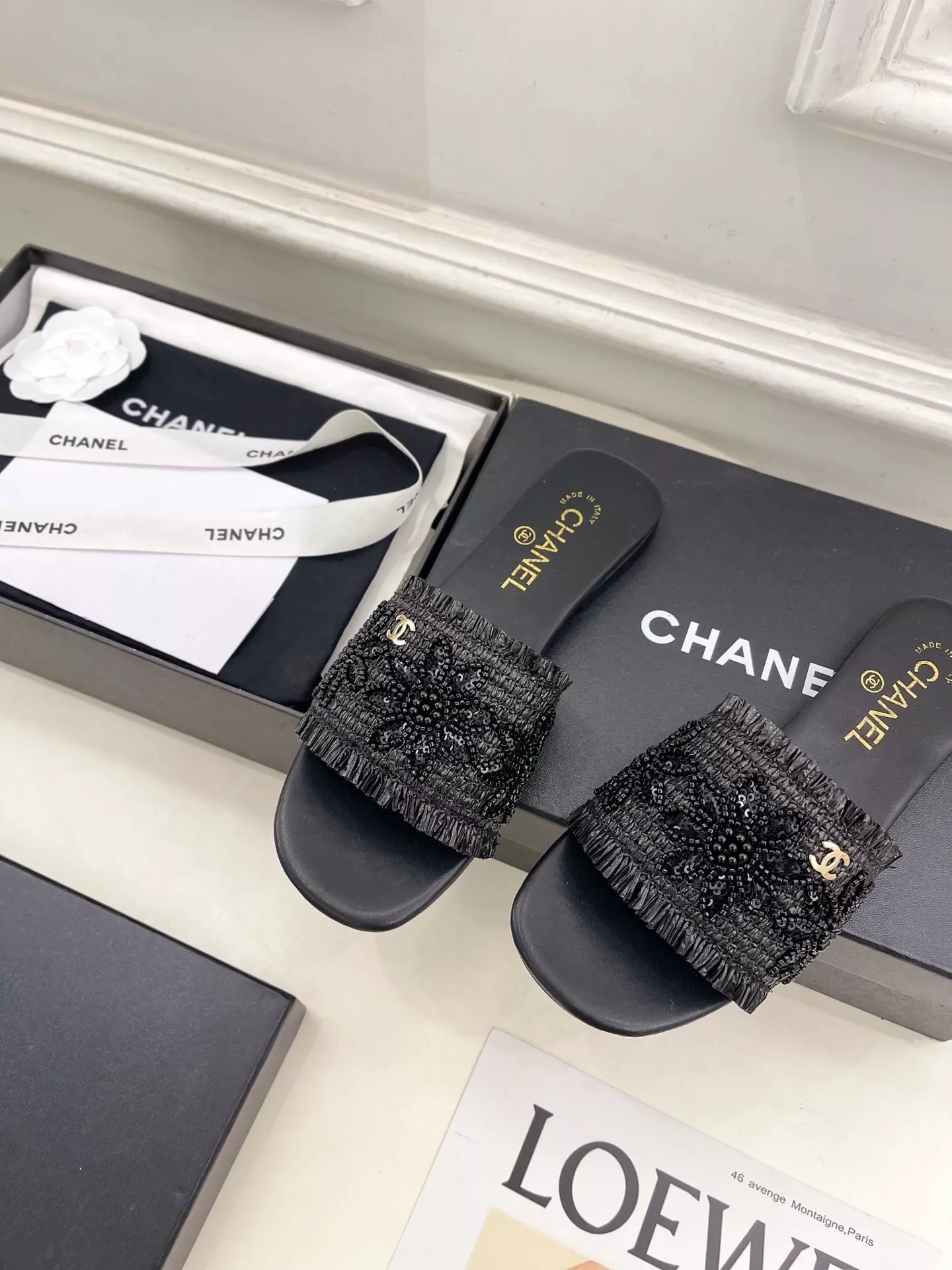 샤넬 더블C 위빙 비즈 디테일 슬리퍼 상세 이미지 6