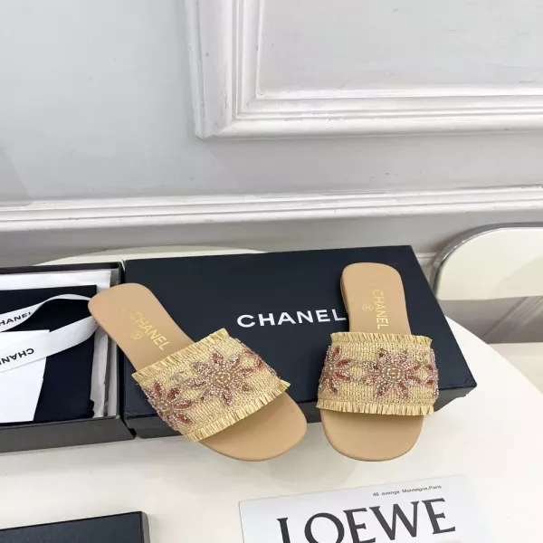 샤넬 더블C 브레이드 비즈 슬라이드 슬리퍼