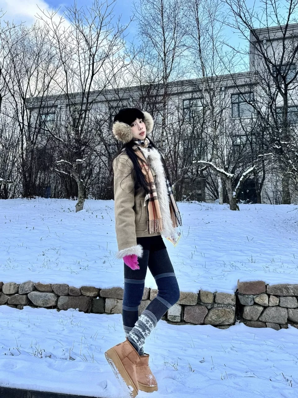 버버리 단면 격자 프린지 캐시미어 스카프 상세 이미지 13