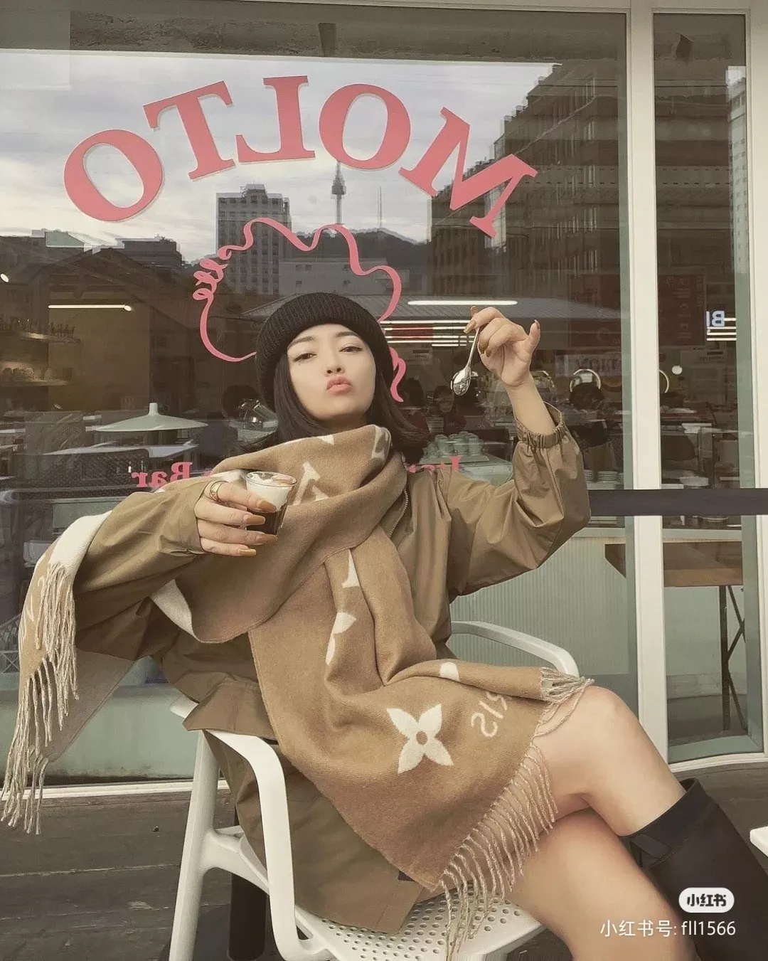 루이비통 LV 풀프린트 캐시미어 숄 상세 이미지 13