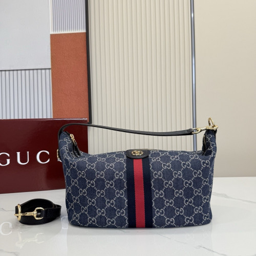 구찌 바니티 데님 GG 스트랩 백