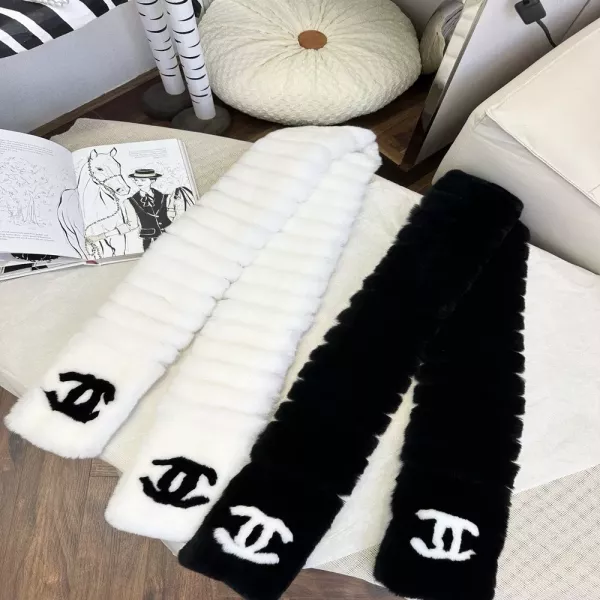 샤넬 토끼 퍼 롱스카프