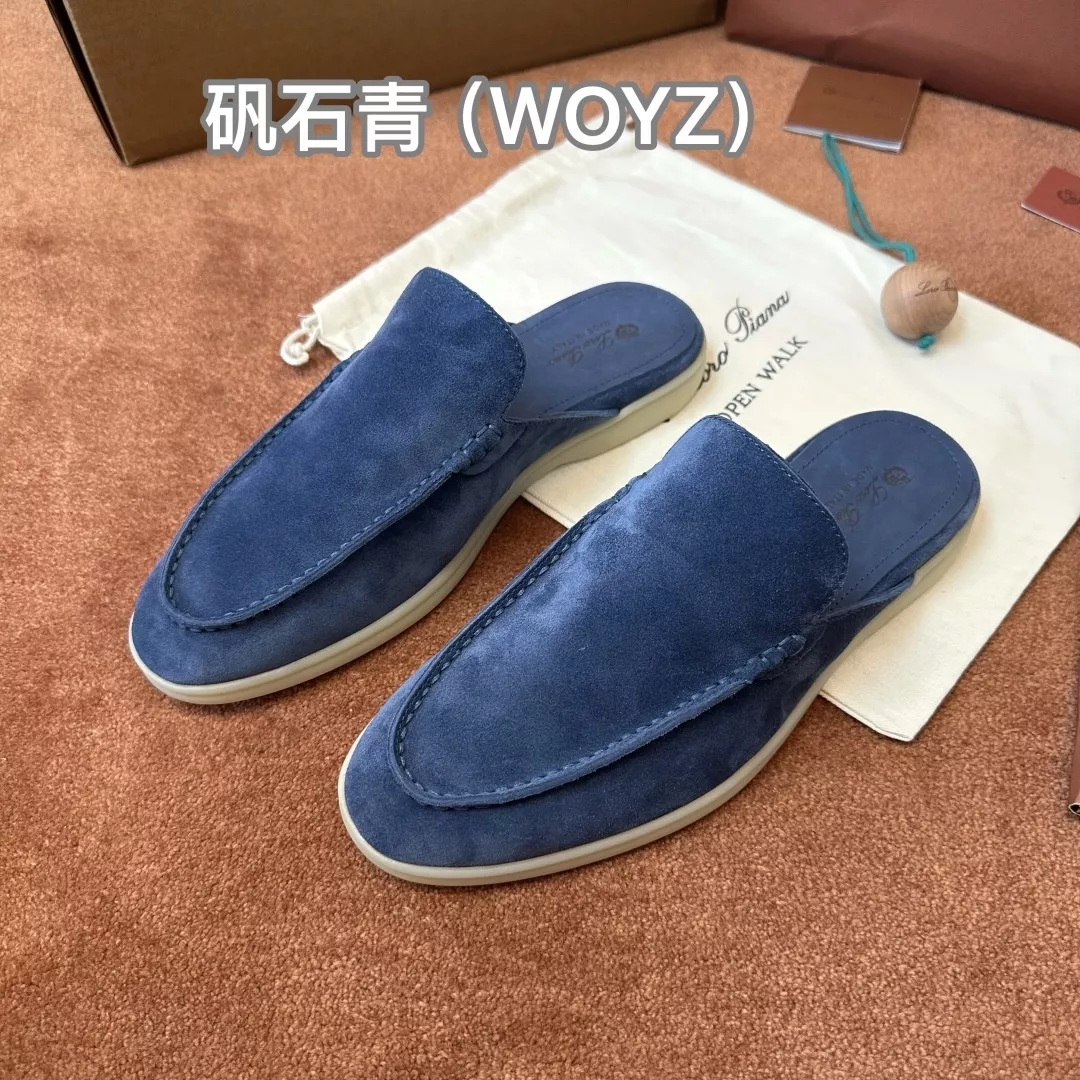 로로피아나 바부슈 워크 스웨이드 모카신 하프 슬립온 상세 이미지 1
