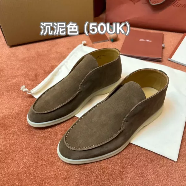 로로피아나 오픈워크 화이트솔 스웨이드 로퍼