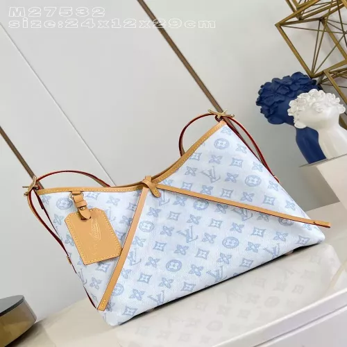 루이비통 모노그램 오리진 블루 쿠리에리 캔버스 스몰 캐리올 핸드백