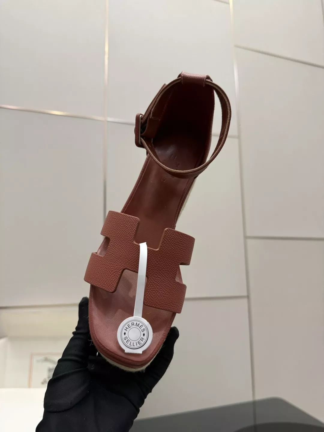 에르메스 루체 H 스트랩 플랫폼 웨지 샌들 상세 이미지 9