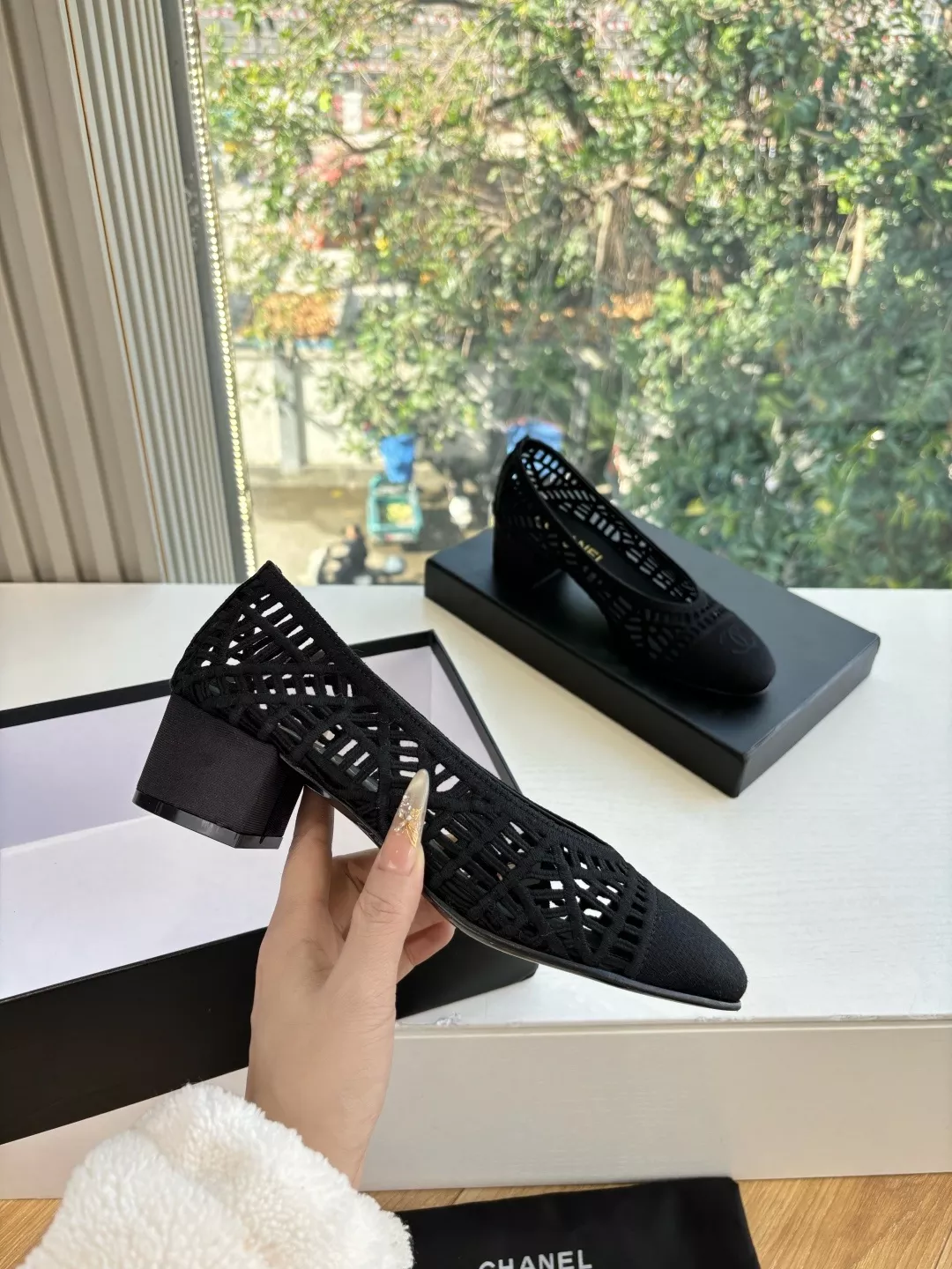 샤넬 编织玛丽珍包头单鞋 상세 이미지 3