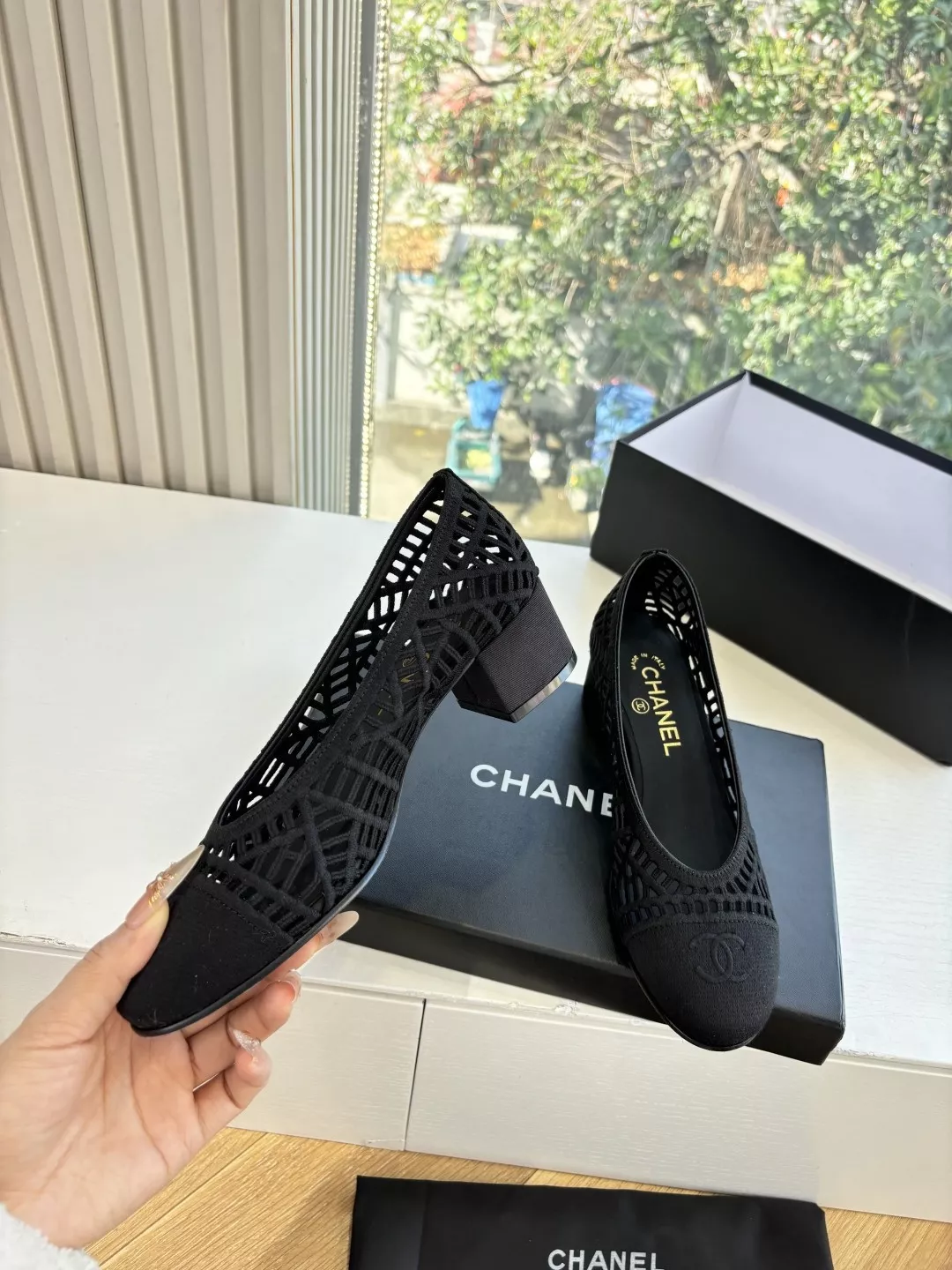 샤넬 编织玛丽珍包头单鞋 상세 이미지 5