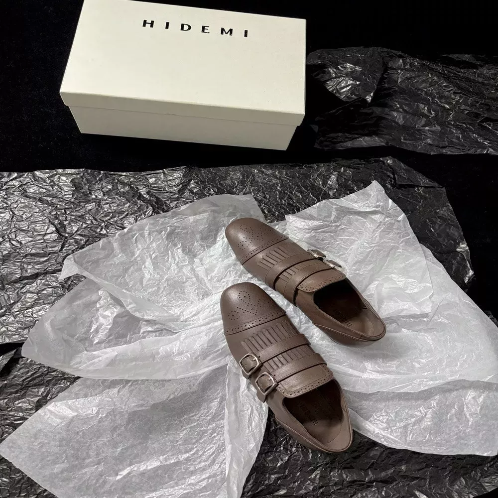 하이뎀 태슬 더블버클 브로그 로퍼