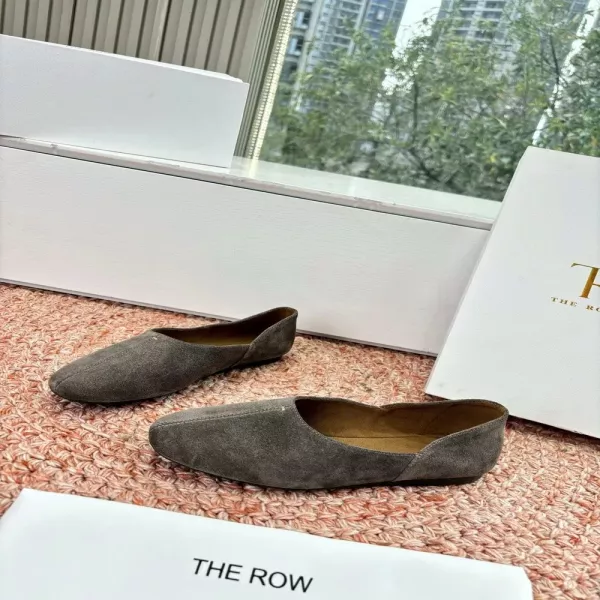더로우 스웨이드 위빙 발레리나 플랫 슈즈