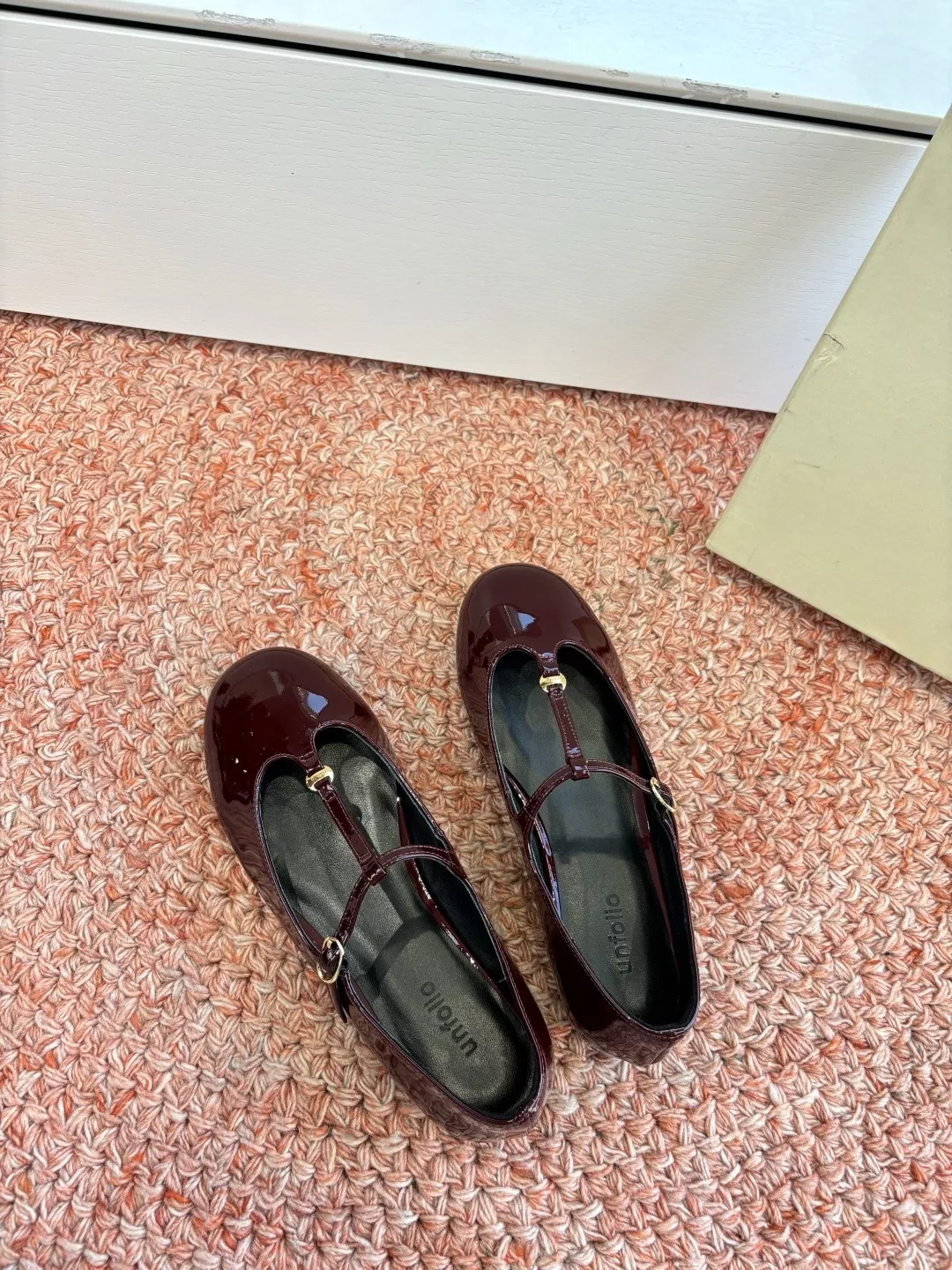 언폴리오 编织镂空绑带蝴蝶结芭蕾鞋 상세 이미지 4