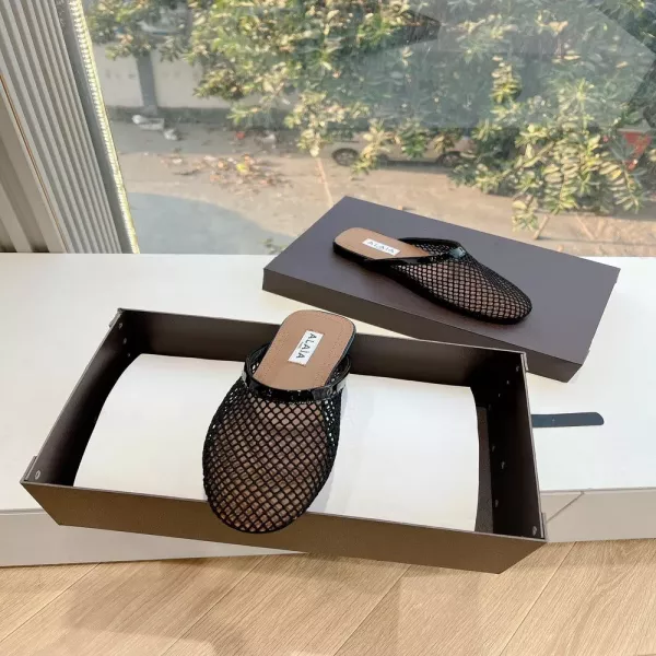 알라이아 피쉬넷 토오픈 플랫 뮬