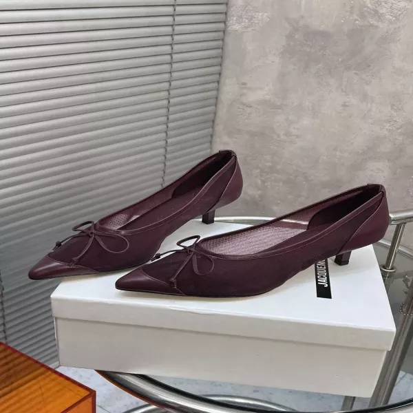 자크뮈스 메쉬 리본 포인트尖토 캣힐 단화