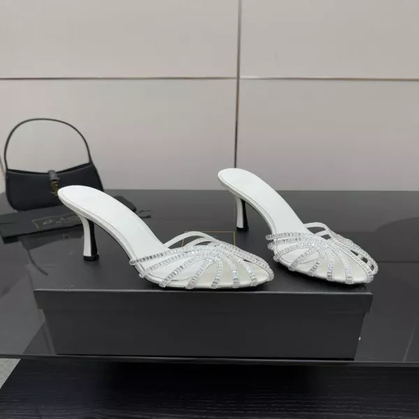 알레비 아우스트리아 크리스탈 장식 토오픈 뮬 힐