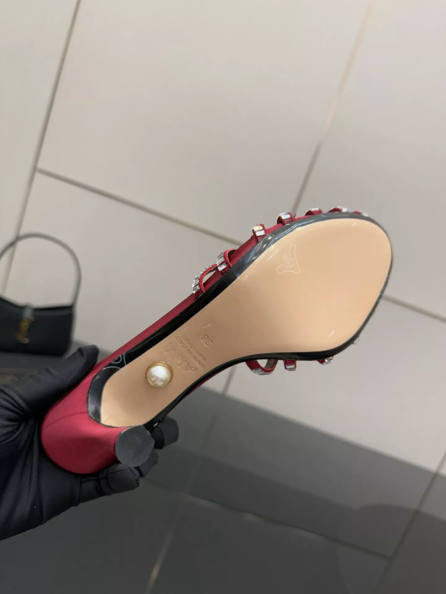 알레비 크리스탈 장식 스트랩 하이힐 샌들 상세 이미지 9