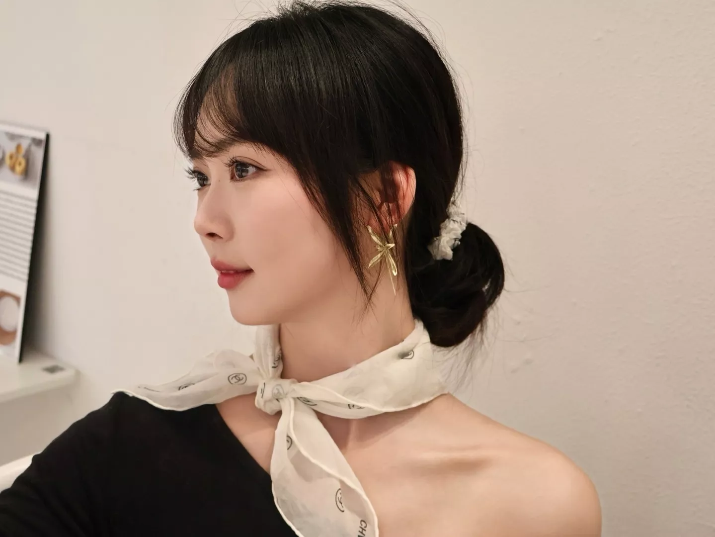 샤넬 실크 오간자 레이어 스크런치 상세 이미지 15