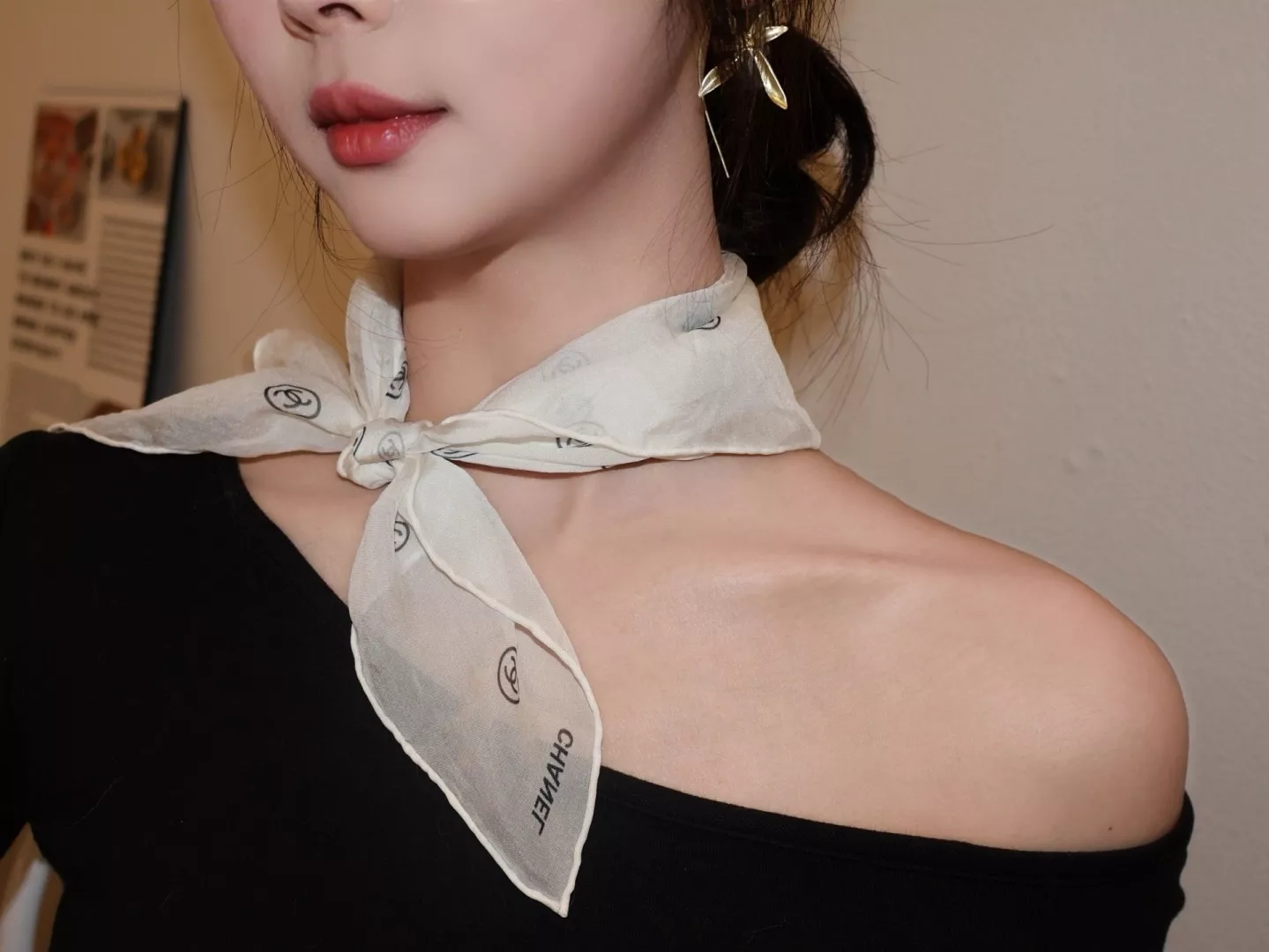 샤넬 실크 오간자 레이어 스크런치 상세 이미지 16