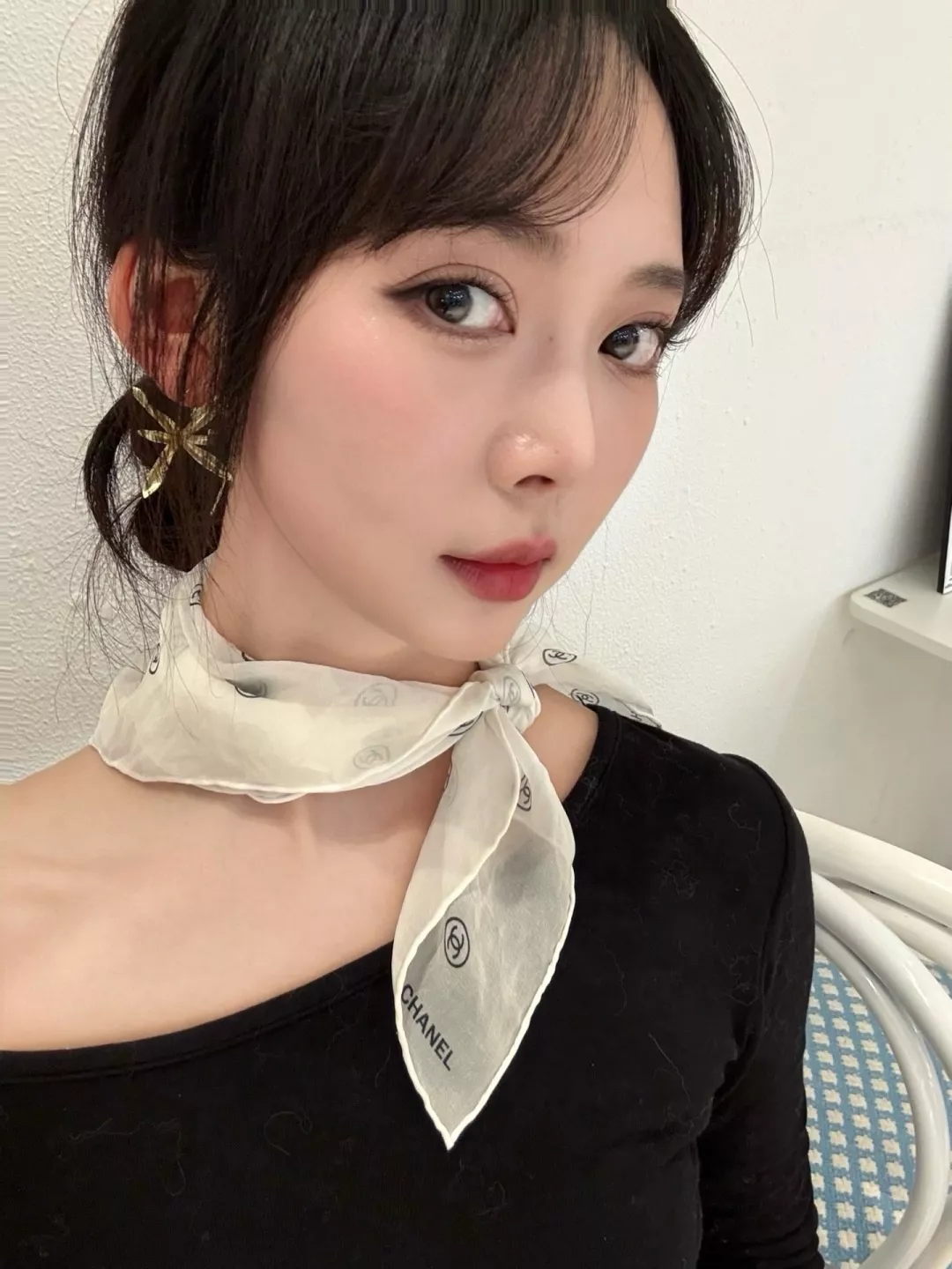 샤넬 실크 오간자 레이어 스크런치 상세 이미지 18
