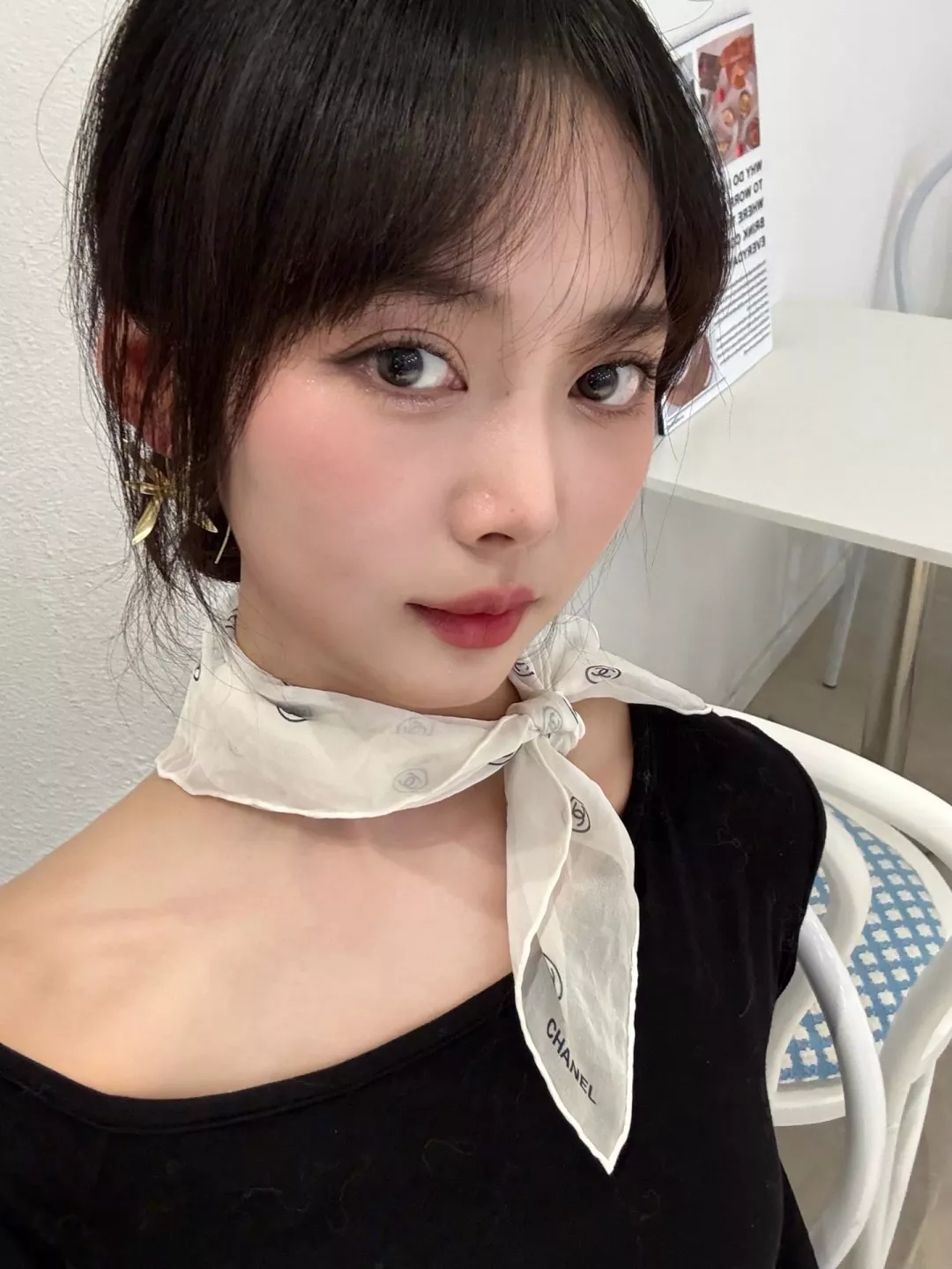 샤넬 실크 오간자 레이어 스크런치 상세 이미지 14