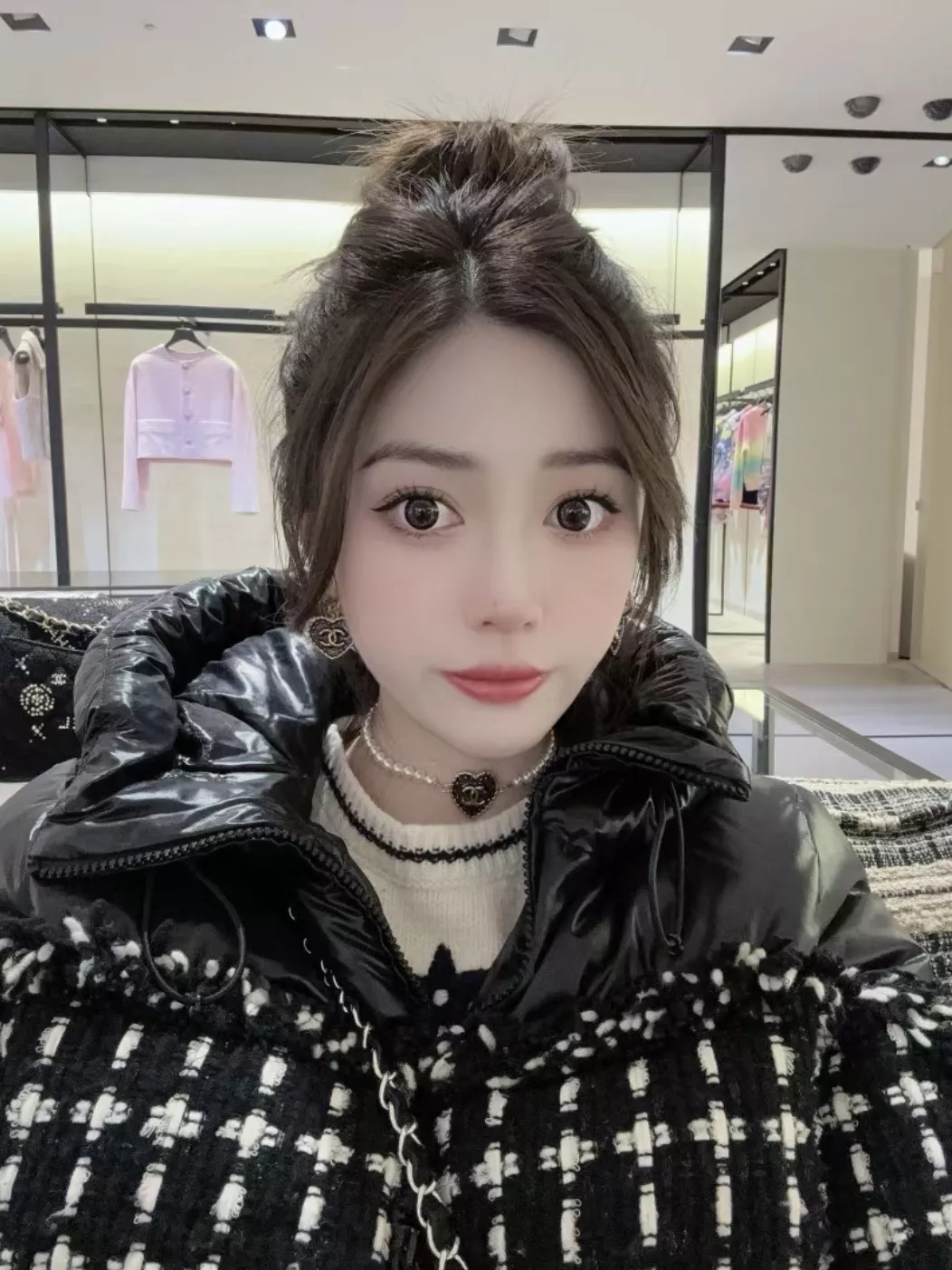 샤넬 데님 하트 펄 초커 목걸이 상세 이미지 12