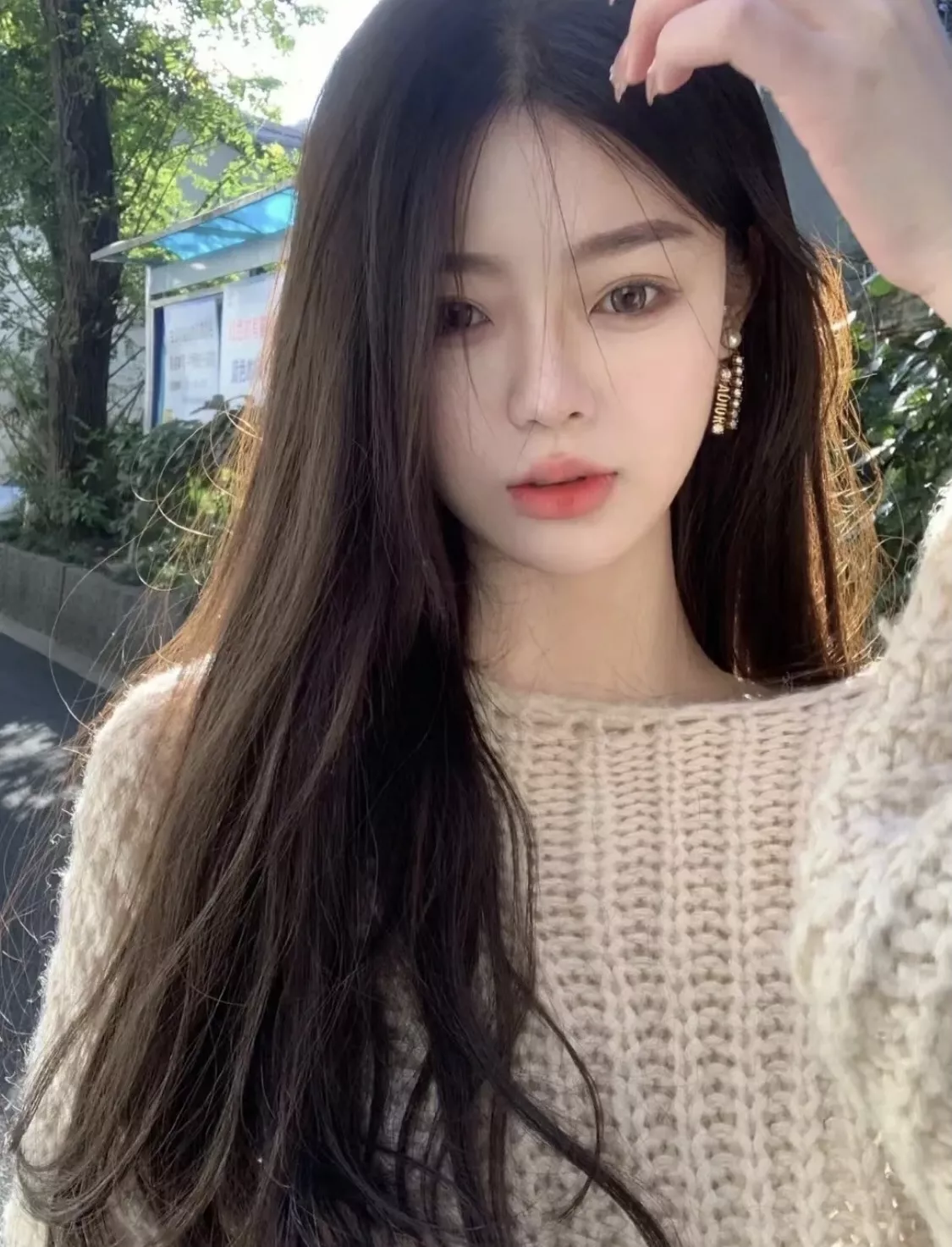 디올 트리발레 진주 로고 크리스탈 이어링 상세 이미지 15