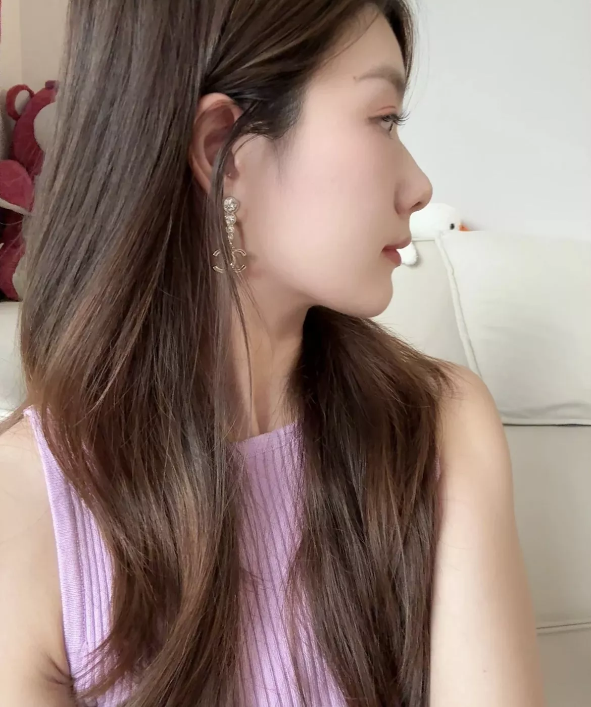 샤넬 더블C 라운드 큐빅 드롭 스터드 상세 이미지 11
