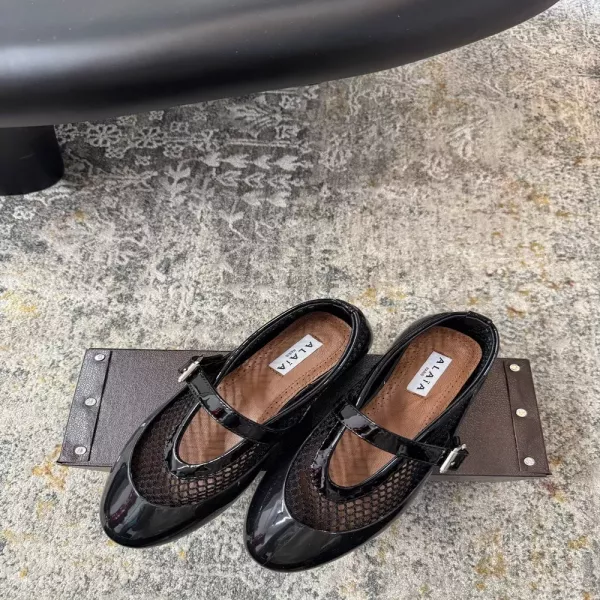 알라이아 에나멜 메쉬 메리제인 플랫