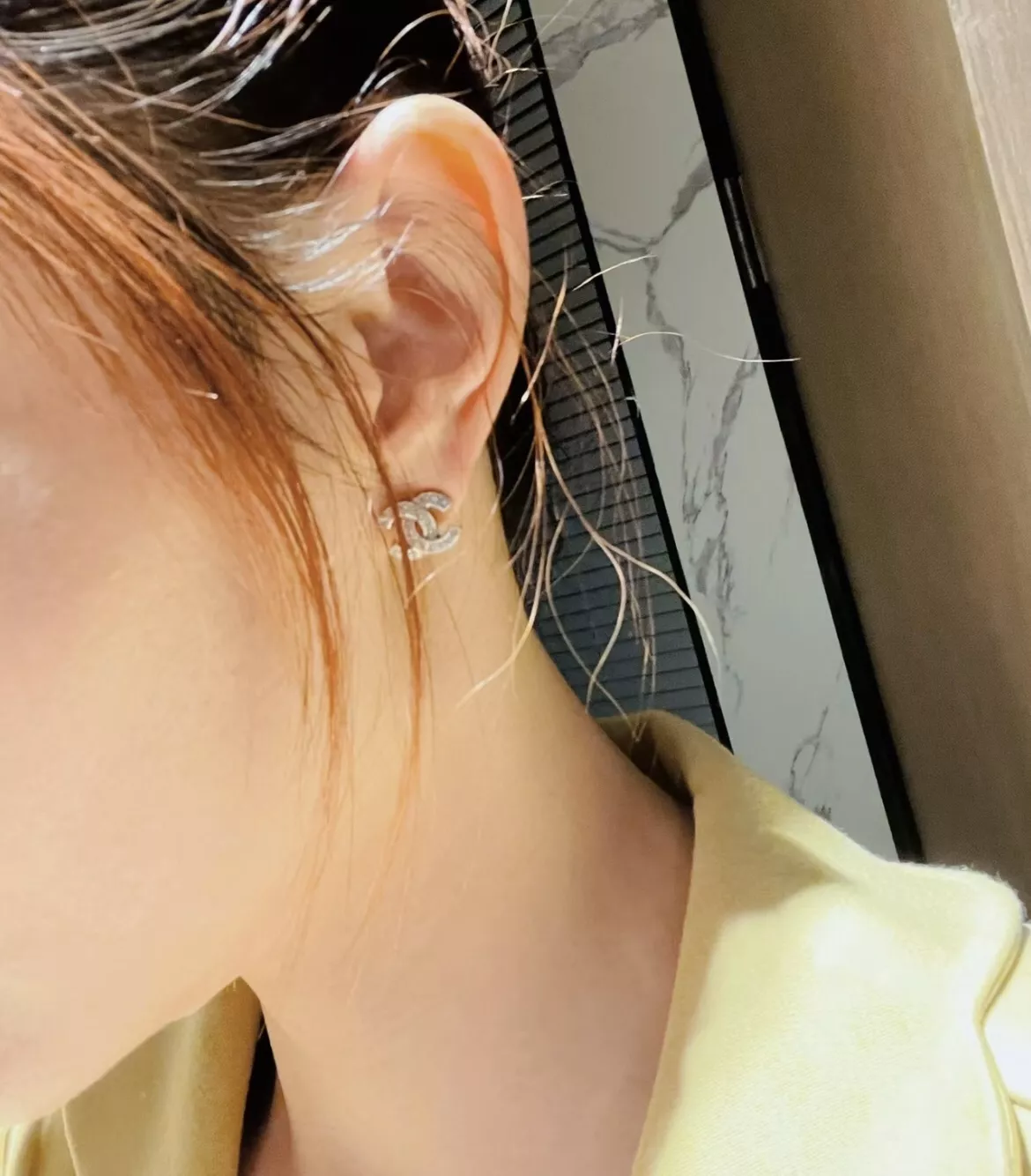 샤넬 더블C 클래식 미니 실버 스터드 귀걸이 상세 이미지 12